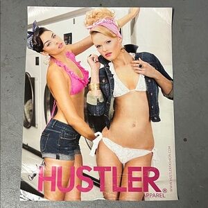 🔥HUSTLER APPAREL POSTER AUTOGRAPHED BY HOT MODEL
